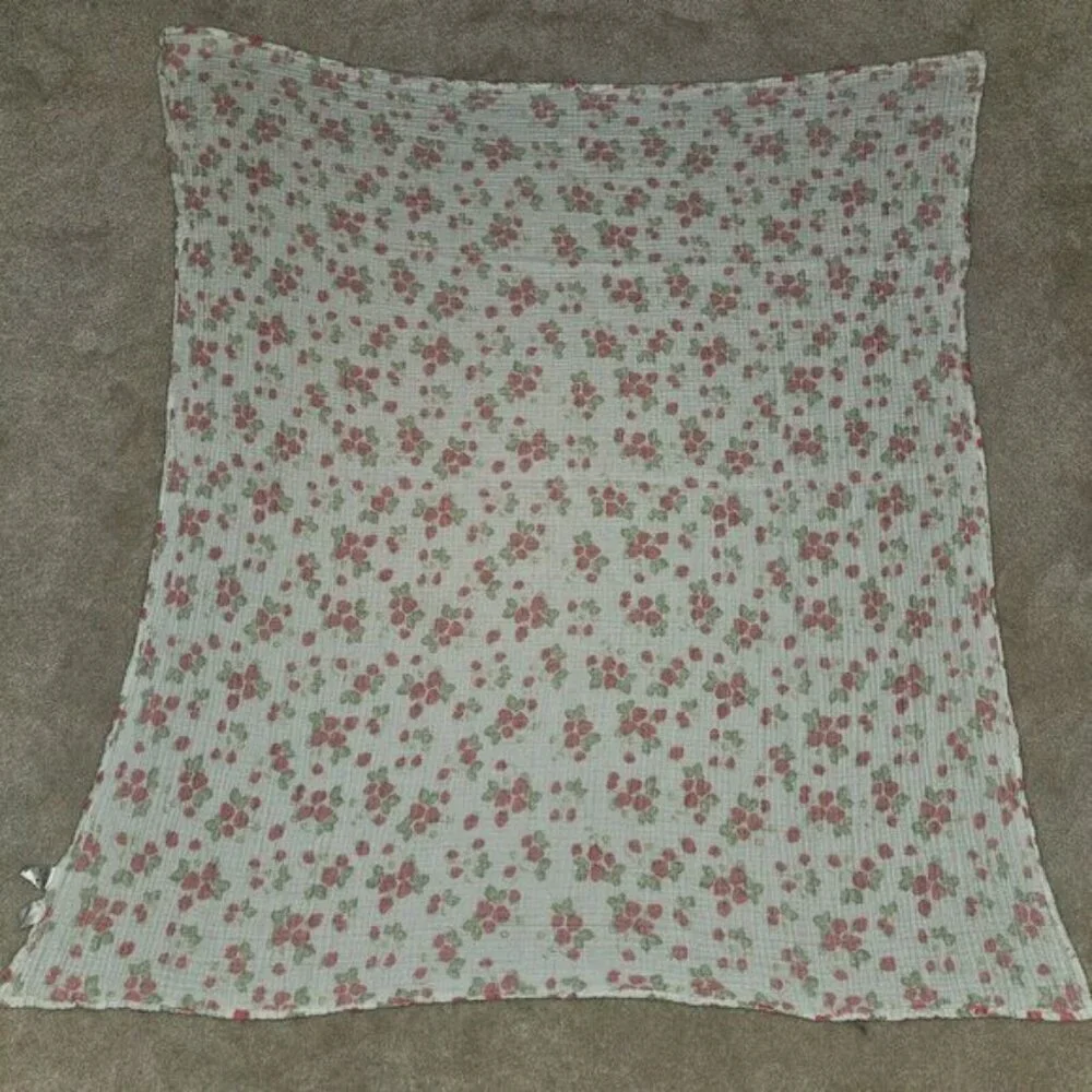 Hudson Baby HB Strawberry Print Muslin 100% Cotton Swaddle Blanket Baby Lovey